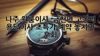 나주 원룸이사 🚚💨 금천면 고동리 용달이사 초특가 예약! 놓치면 후회!